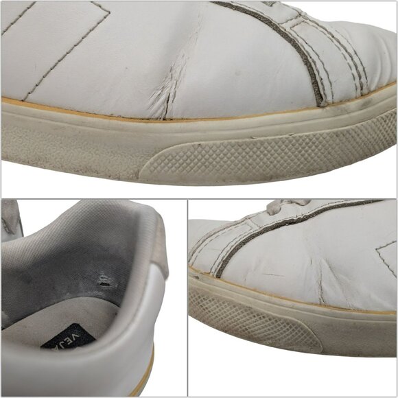 Veja Esplar Sneakers Womens White Leather Lace Up Shoes Size 9 - Picture 12 of 12